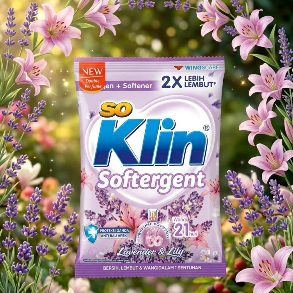 So Klin Softergent 23 g / So Klin Softergent Lavender & Lily / So Klin Ungu muda