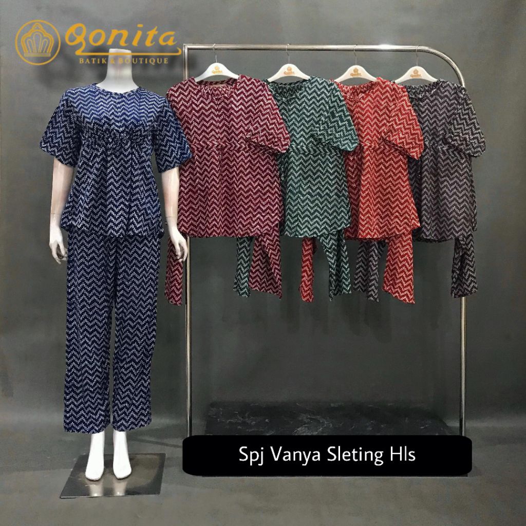 one set/ setelan celana spj Vanya  hls Qonita batik Pekalongan