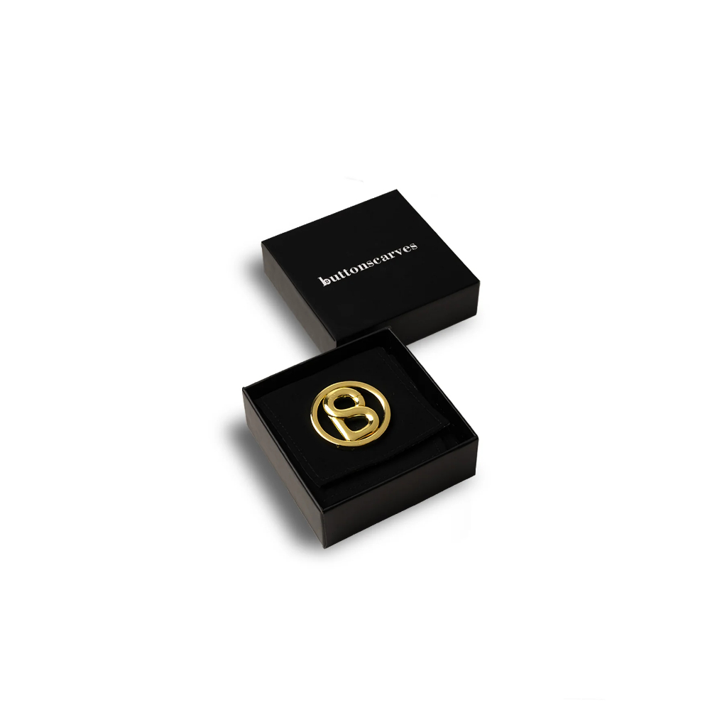 Jual  Buttonscarves KW TIRUAN Miniature Hold Me Bag Tas Petite Round Brooch Signature Pin Brooch Gol