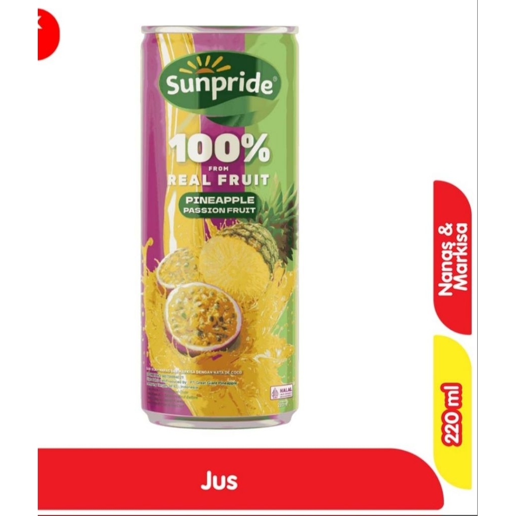 Sunpride Jus Buah Nanas Markisa Kaleng 220ml