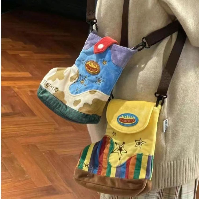 Kartun tas kecil sepatu lucu tas messenger outdoor tas messenger lucu