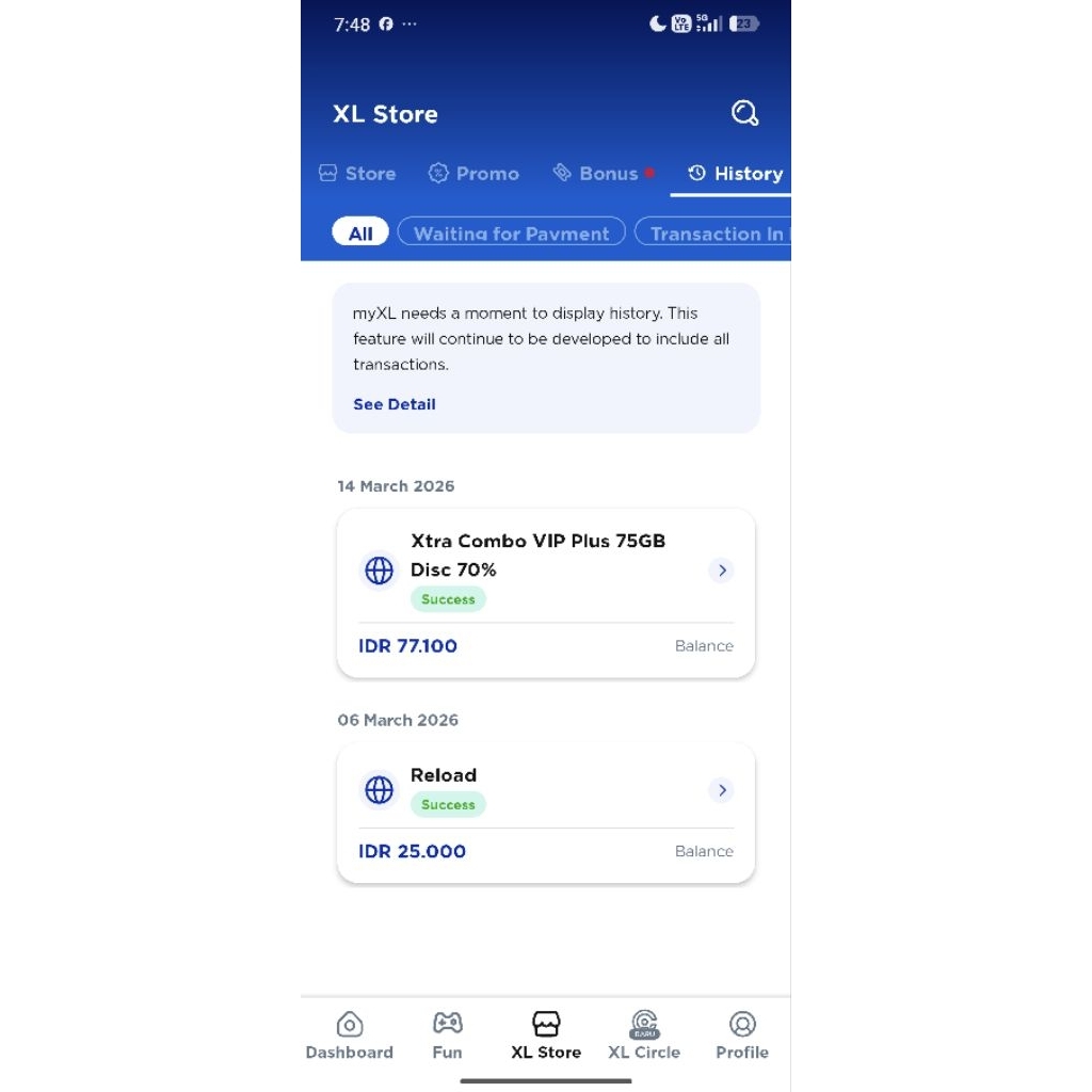 Xl VVIP 75Gb + Kouta Area Diskon 70%