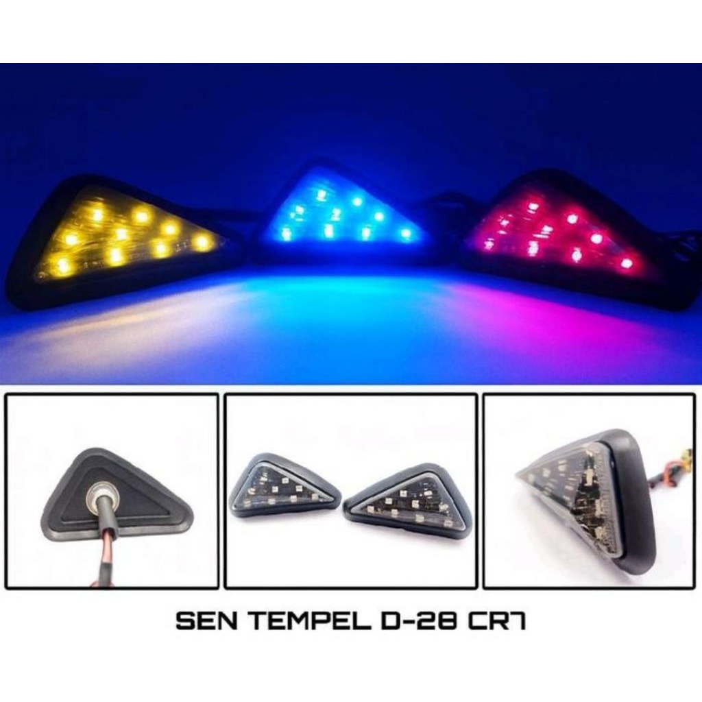 Sen Tempel Lampu Sein Segitiga LED Universal R15 V2 V3 CBR15R GSX150 Ninja250 Warna Kuning Merah Bir