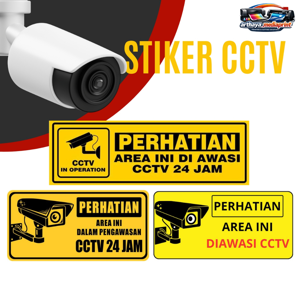 stiker AREA DIPANTAU CCTV 24 JAM