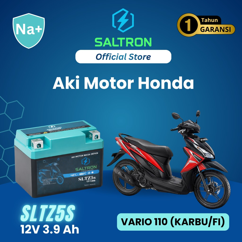 SALTRON BATTERY AKI MOTOR VARIO 110 SLTZ5S AKI KERING 100% original