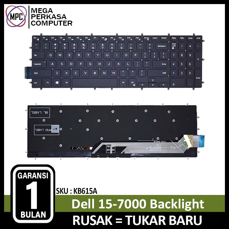 Keyboard Laptop untuk Dell Inspiron 15-7566 5567 7567 5665 5570 7577 P65F G3 G5 G7-7588 3590