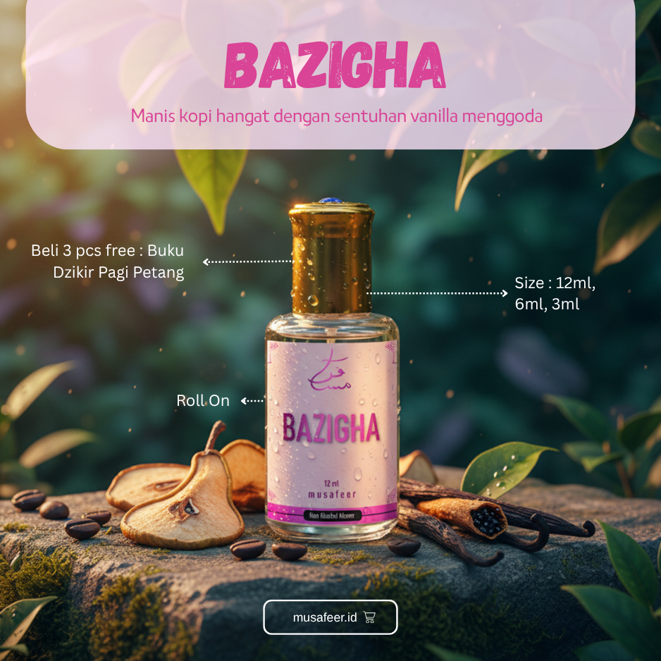 PARFUM BAZIGHA 12 ML | MINYAK WANGI By Musafeer NON ALKOHOL KHAMR | AROMA SWEET ELEGAN