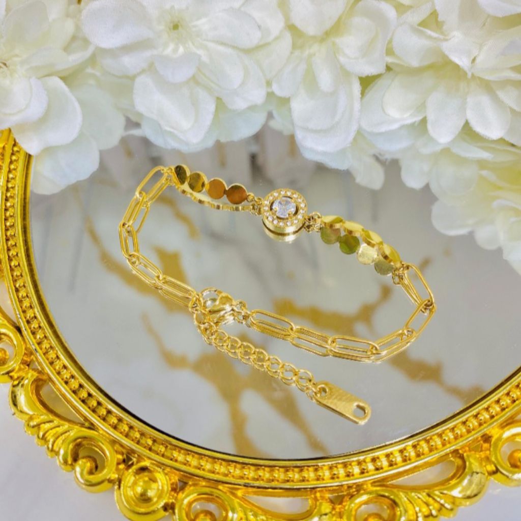 gelang pita permata titanium