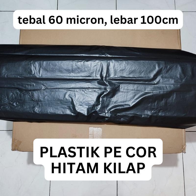 Plastik Cor Hitam Kilap 10Kg Roll Plastik Terpal Meteran Tebal