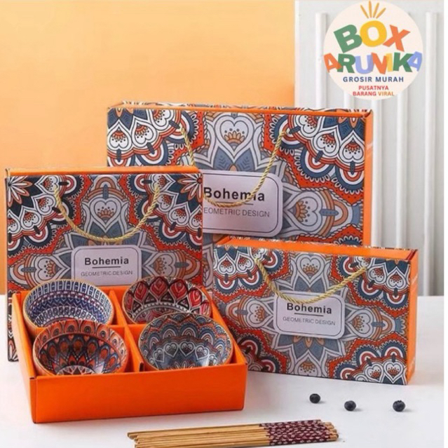 MANGKOK KERAMIK JAPANESE ISI 1/2/4/6PCS- MANGKOK MEWAH MURAH HAMPERS SOUVENIR - MANGKOK SET CANTIK -