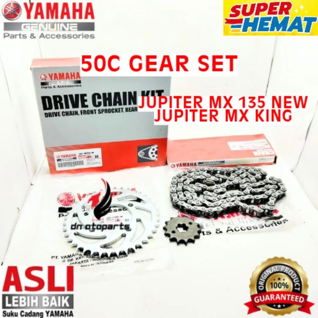 GEAR SET ORIGINAL YAMAHA KODE 50C, GEAR SET JUPITER MX 135 NEW, GEAR SET JUPITER MX KING

