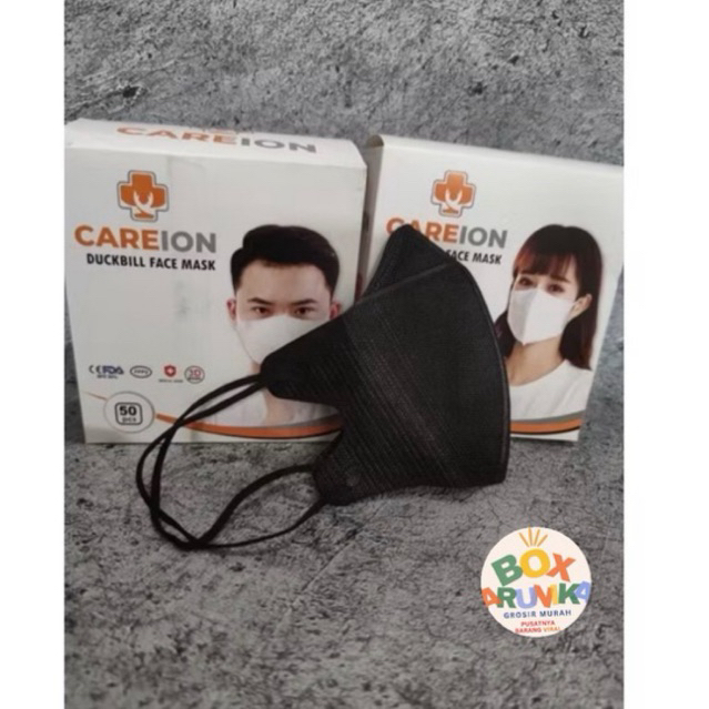 (ECER) MASKER DUCKBILL ECER HIJAB HITAM GARIS (ECER)