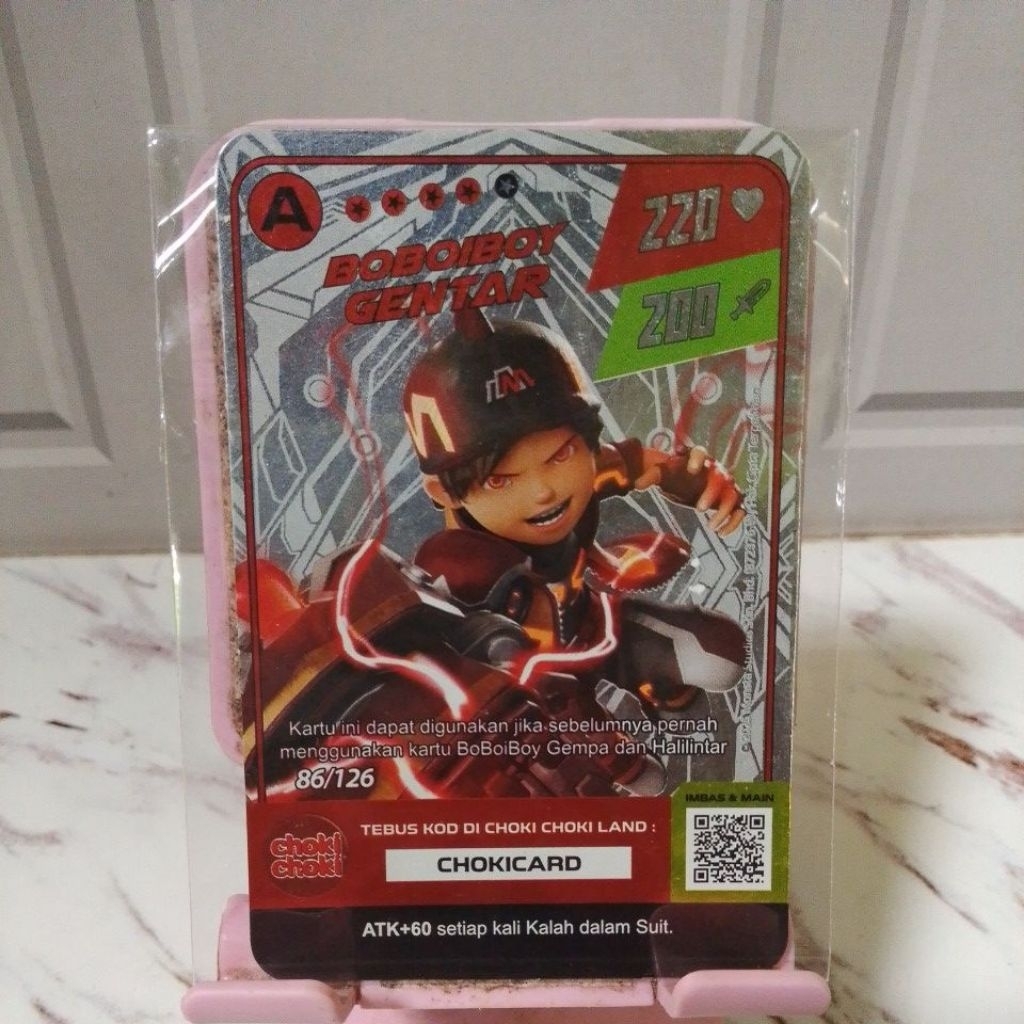 Kartu Boboiboy Choki Choki GENTAR Foil