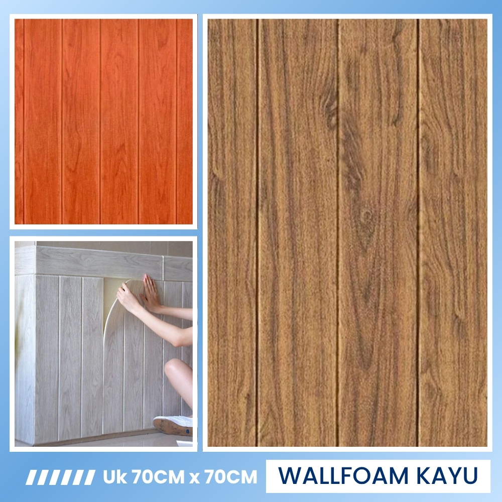 WallFoam Foam Dinding Motif Kayu Wall Foam Dinding Motif Bata 70x77 Wall Foam Kayu Foam Dinding 3D