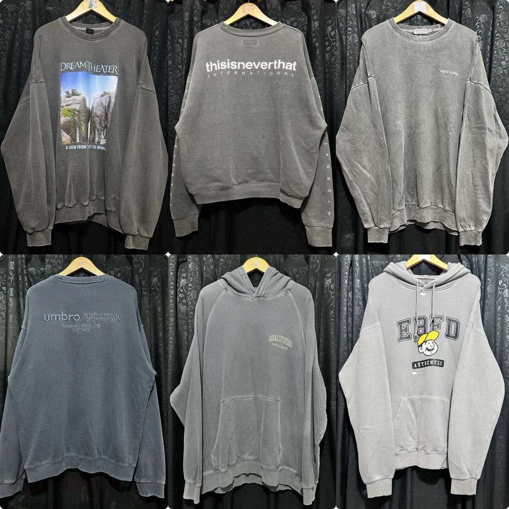 Hoodie Crop Washed Crewneck Knitwear Rajut Second Branded VOLUME 1