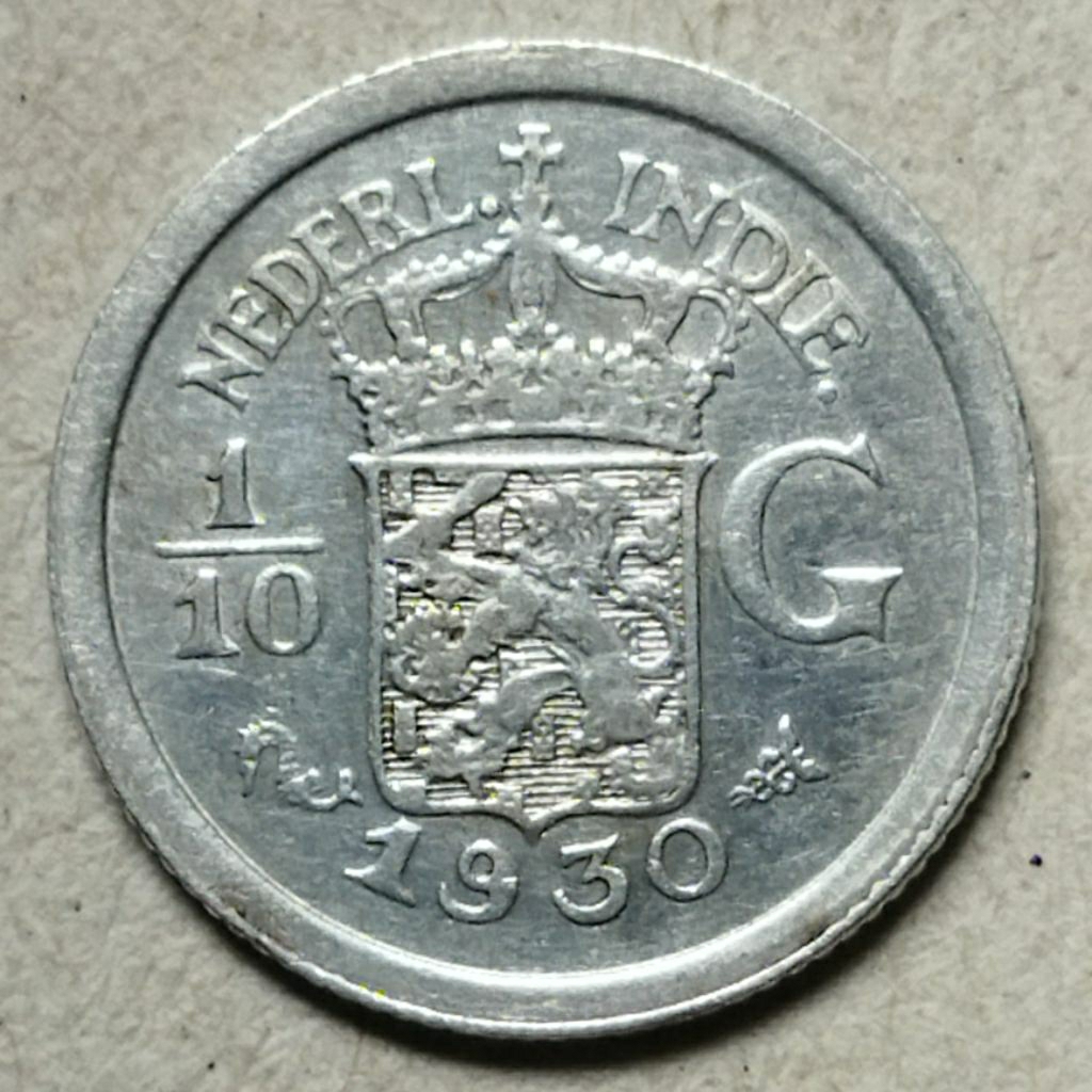 Koin perak 1/10 gulden 1930
