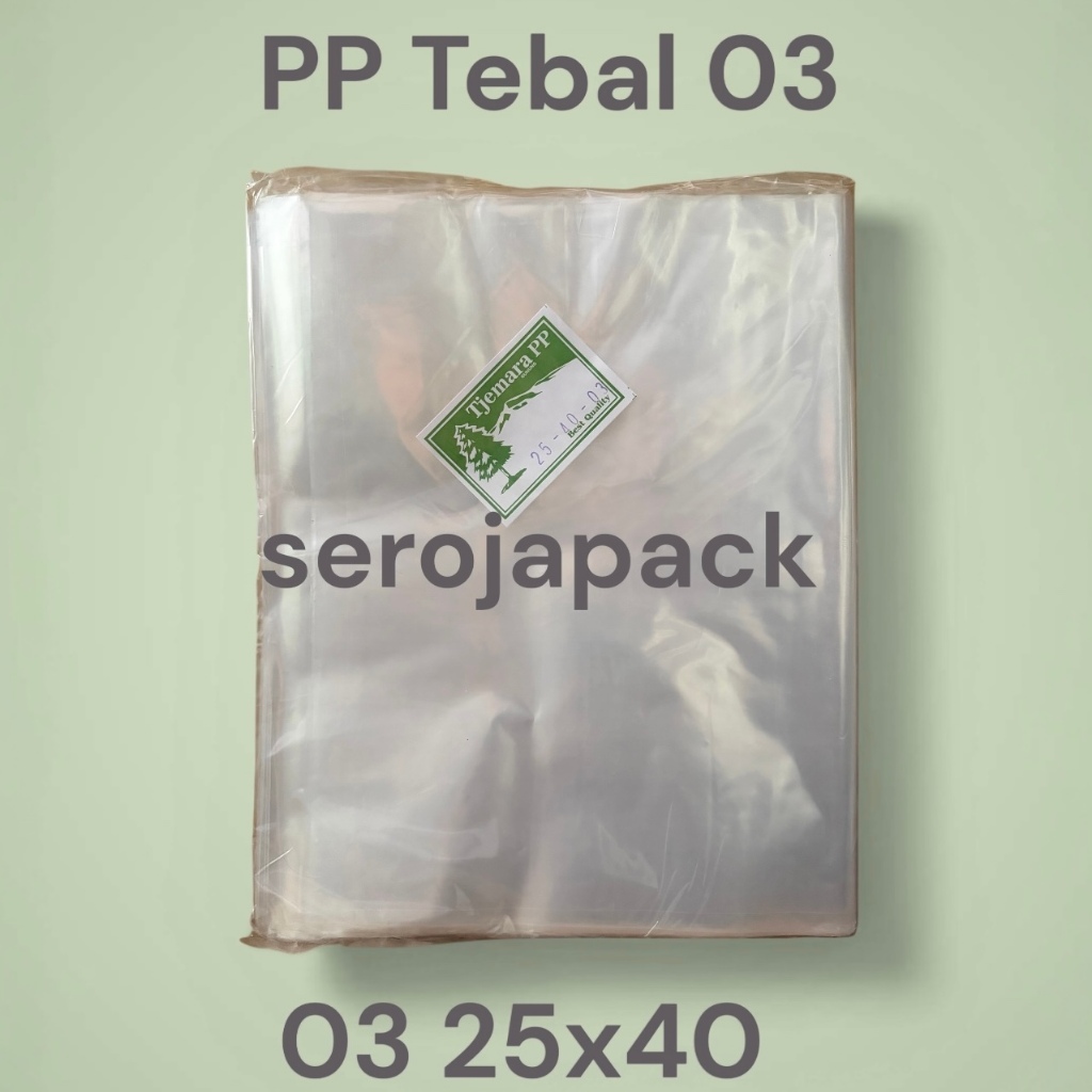 Plastik PP Bening Tebal 03 25x40
