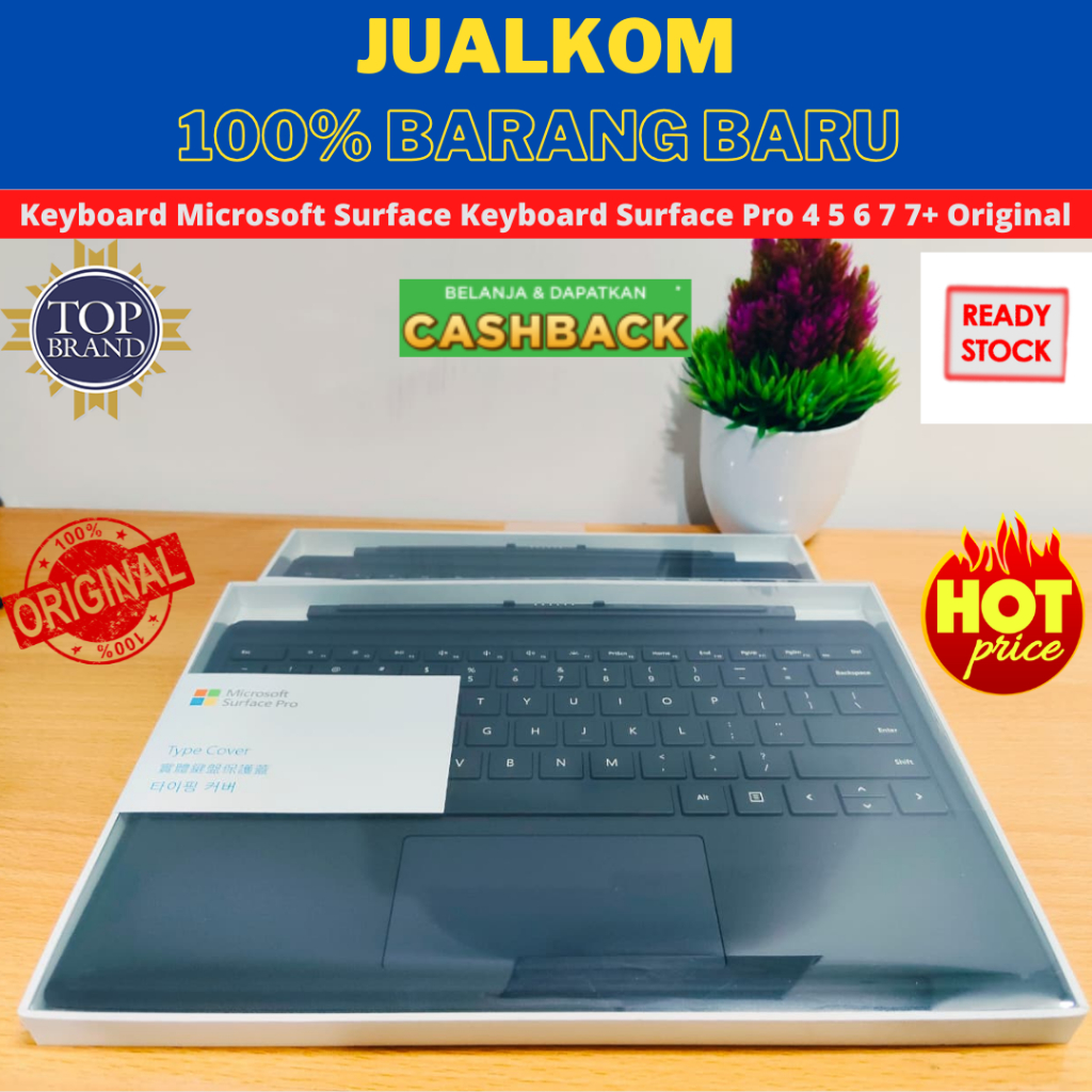 Keyboard Microsoft Surface Keyboard Surface Pro 4 5 6 7 7+ Original BNIB Garansi