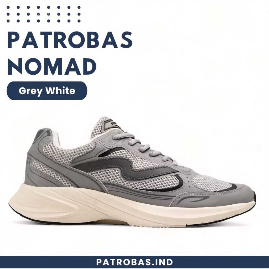 PATROBAS Nomad Grey White Original Sepatu Sneakers Casual Sport Pria Wanita