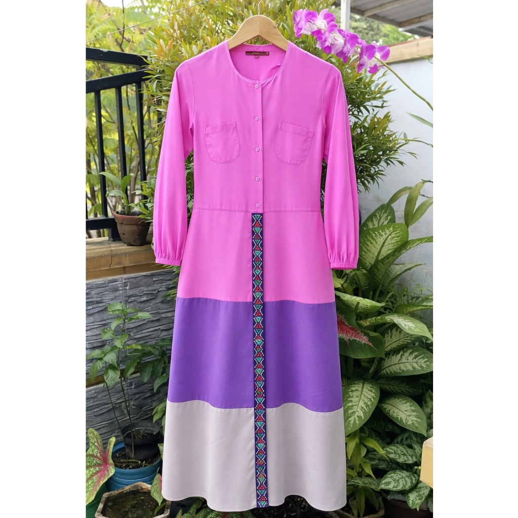 Gamis Muslim Wanita Merk Dannis Original | Gamis Anak | Baju Muslim Anak-Dewasa | Bahan Katun Adem |