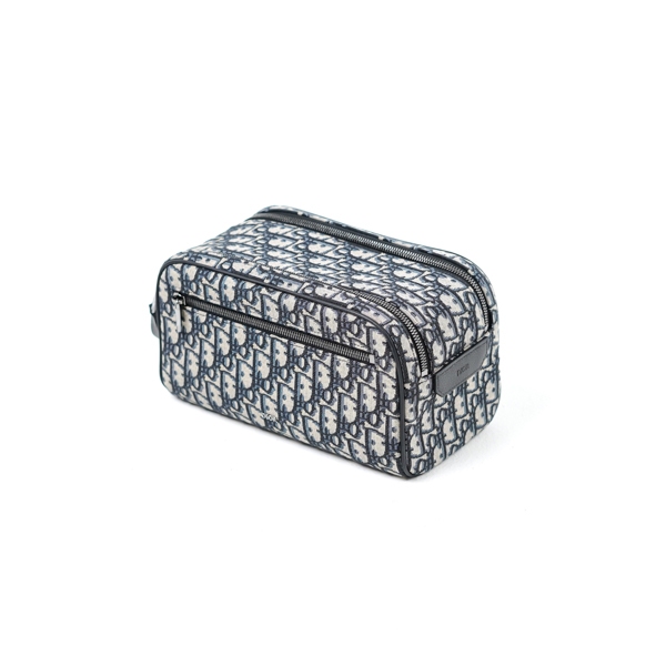 Tas CD OBLIQUE BEIGE DOUBLE ZIP POUCH 100% ORIGINAL