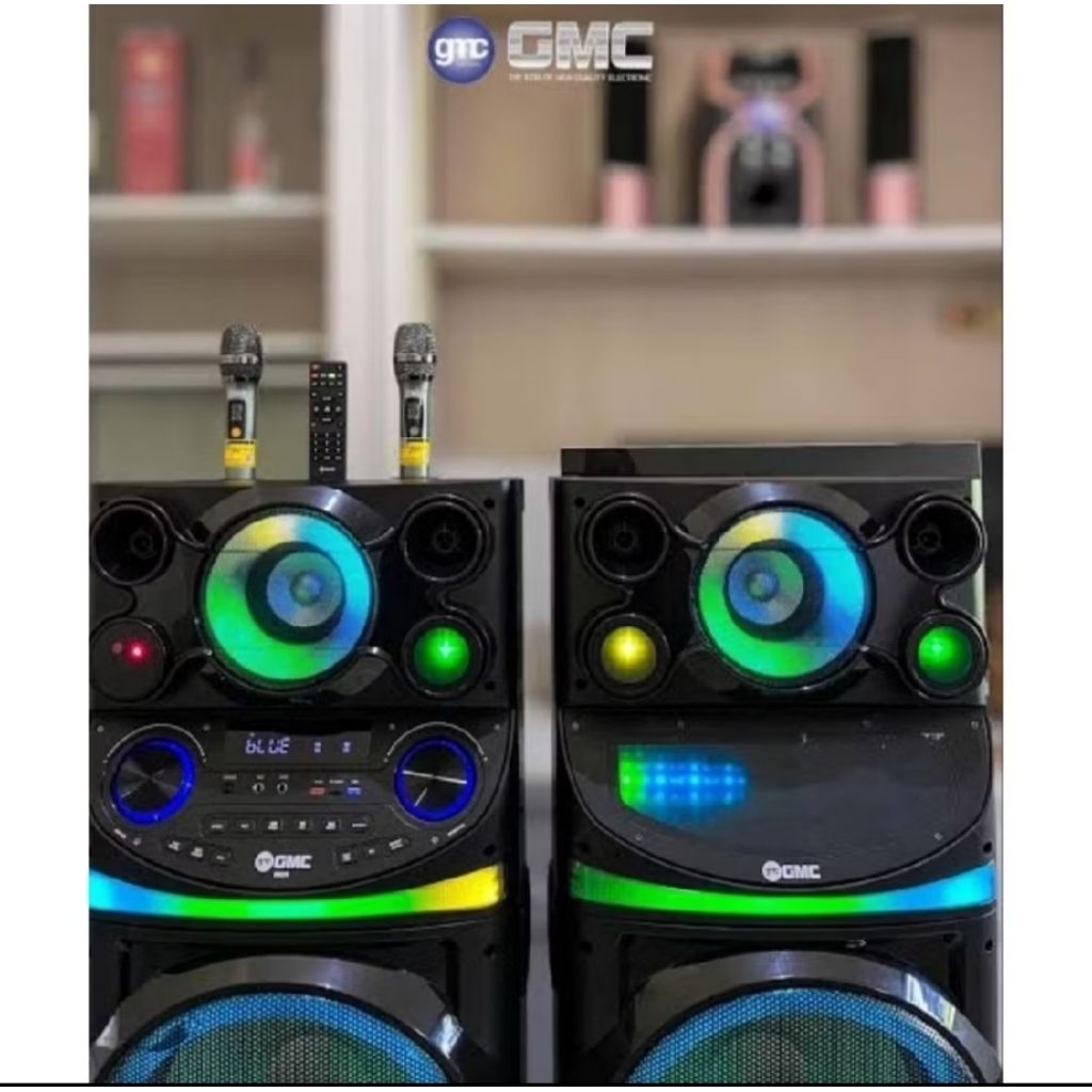 GMC Speaker Aktif Big Size High End 882H Bluetooth Speaker 4x15inch Free Wireless 2 Mic Garansi Resm
