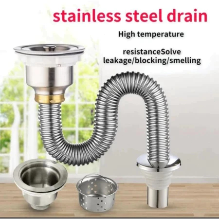 Sink Dapur Single Bowl - Paket Lengkap Sifon Bak Cuci Piring dengan Penutup Kran Besi Tembaga