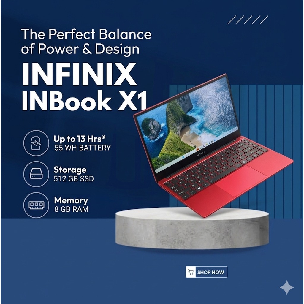 Laptop Infinix INBook X1 Intel Core i5-1035G1 RAM 8GB SSD 512GB Slim