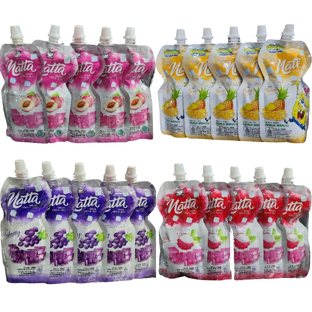JELLY MR.NATTA ANEKA RASA BUAH, BLUBERI, NANAS, LECI, PERSIK