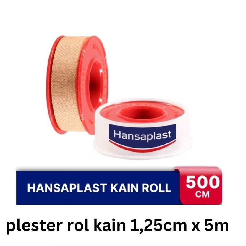 HANSAPLAST KAIN ROLL 500CM / PLESTER ROLL KAIN BESAR 1,25CM X 5M JUAL PER ROLL