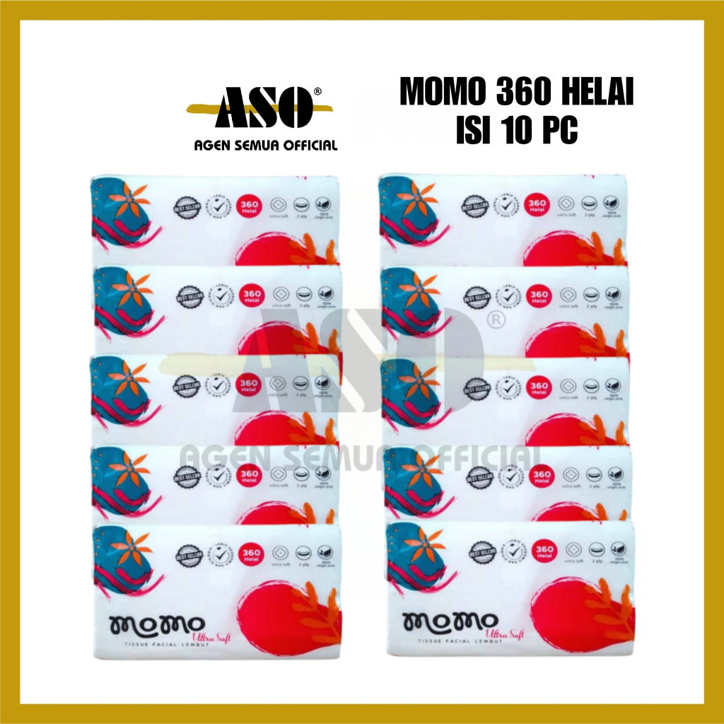 [ Paket ] Tisu Tissue Momo Tissue Facial Lembut 360 Helai 2 Ply PROMO 