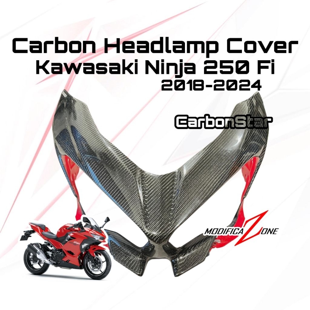 Carbonstar Carbon Headlamp Cover Kawasaki Ninja250fi 2018