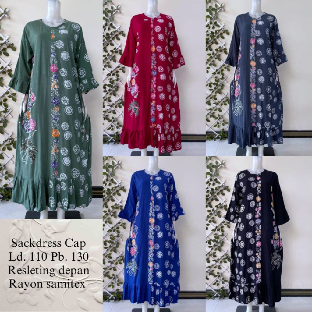 Dress fenty busui sackdress shanum kayla zahra long kinan rosa samitex daster batik cap pekalongan