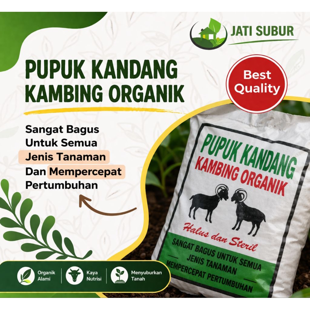 Pupuk Kandang Kambing Halus 10 kg Premium Tanaman Cepat Subur