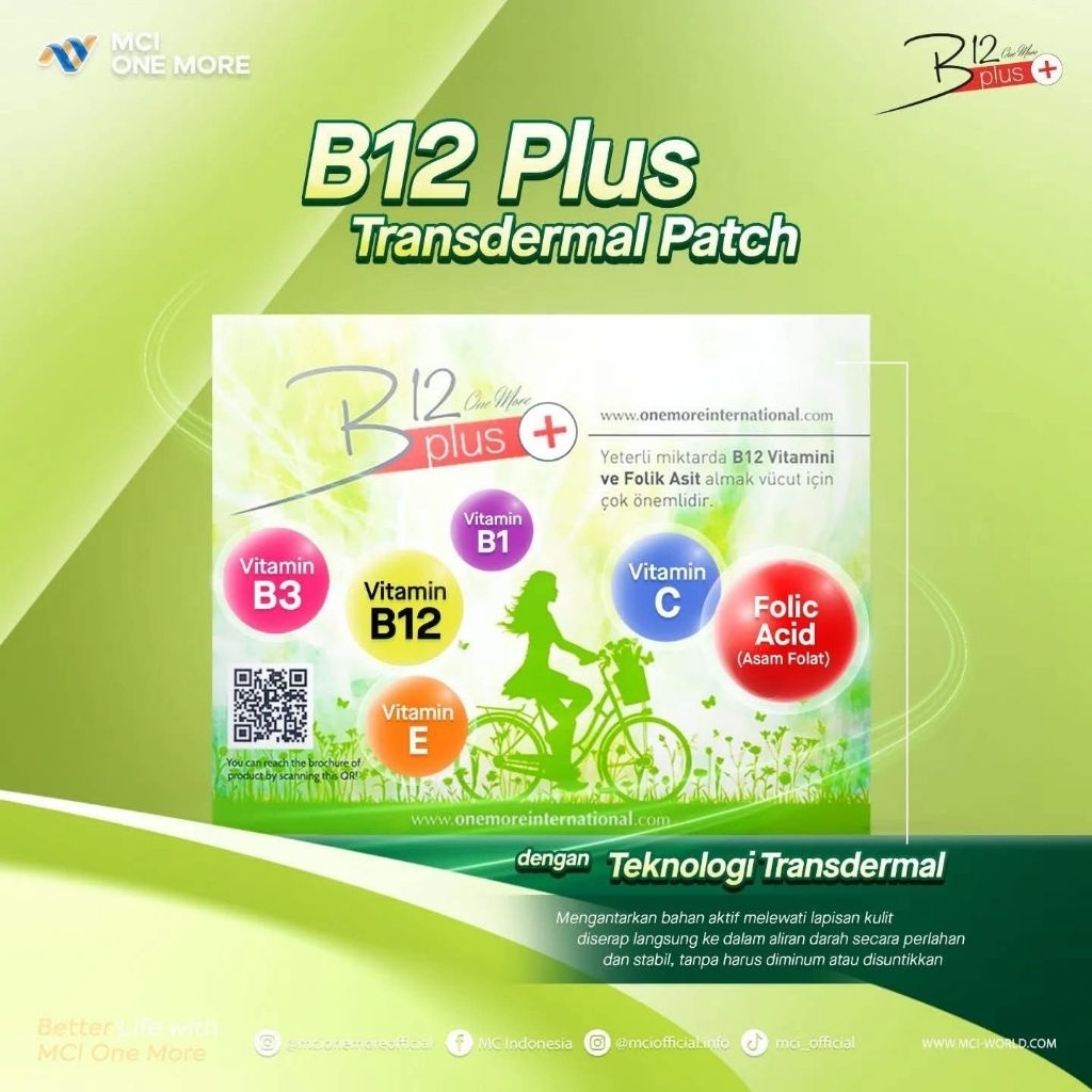 B12 Plus Transdermal Patch Koyo Turki Vitamin B12 Plus 100% Original MCI Onemore