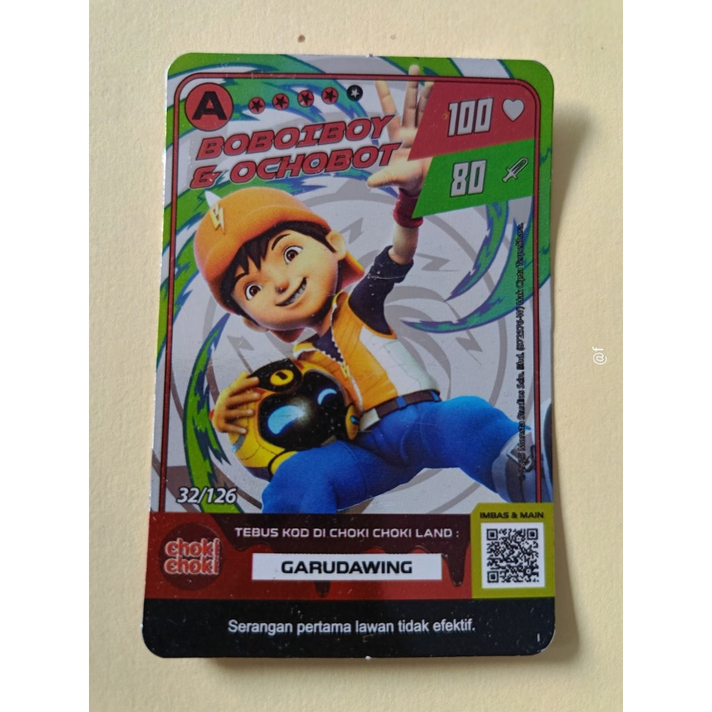 Kartu Boboiboy Choki-choki