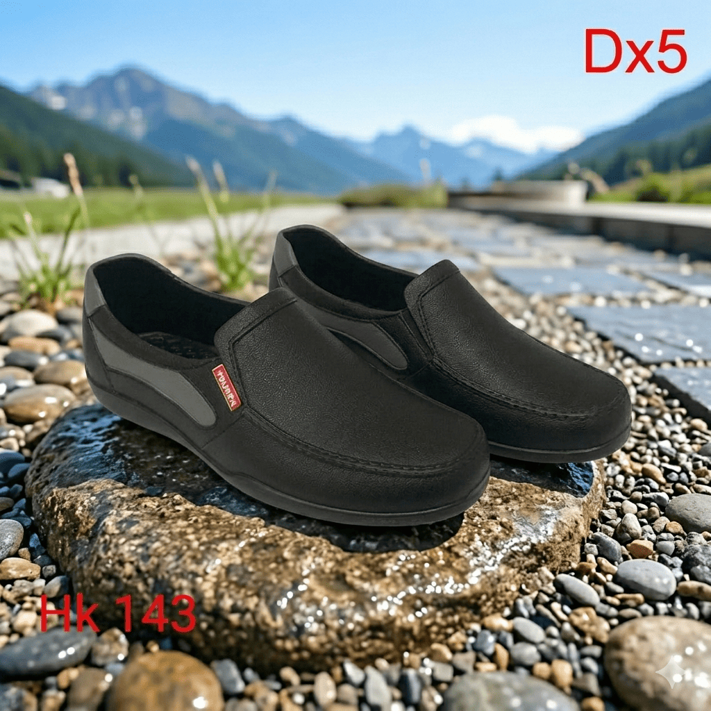 SEPATU SLOP KEREN FULL KARET ANTI AIR PASTI AWET YOUKEN HITAM MURAH BANGET