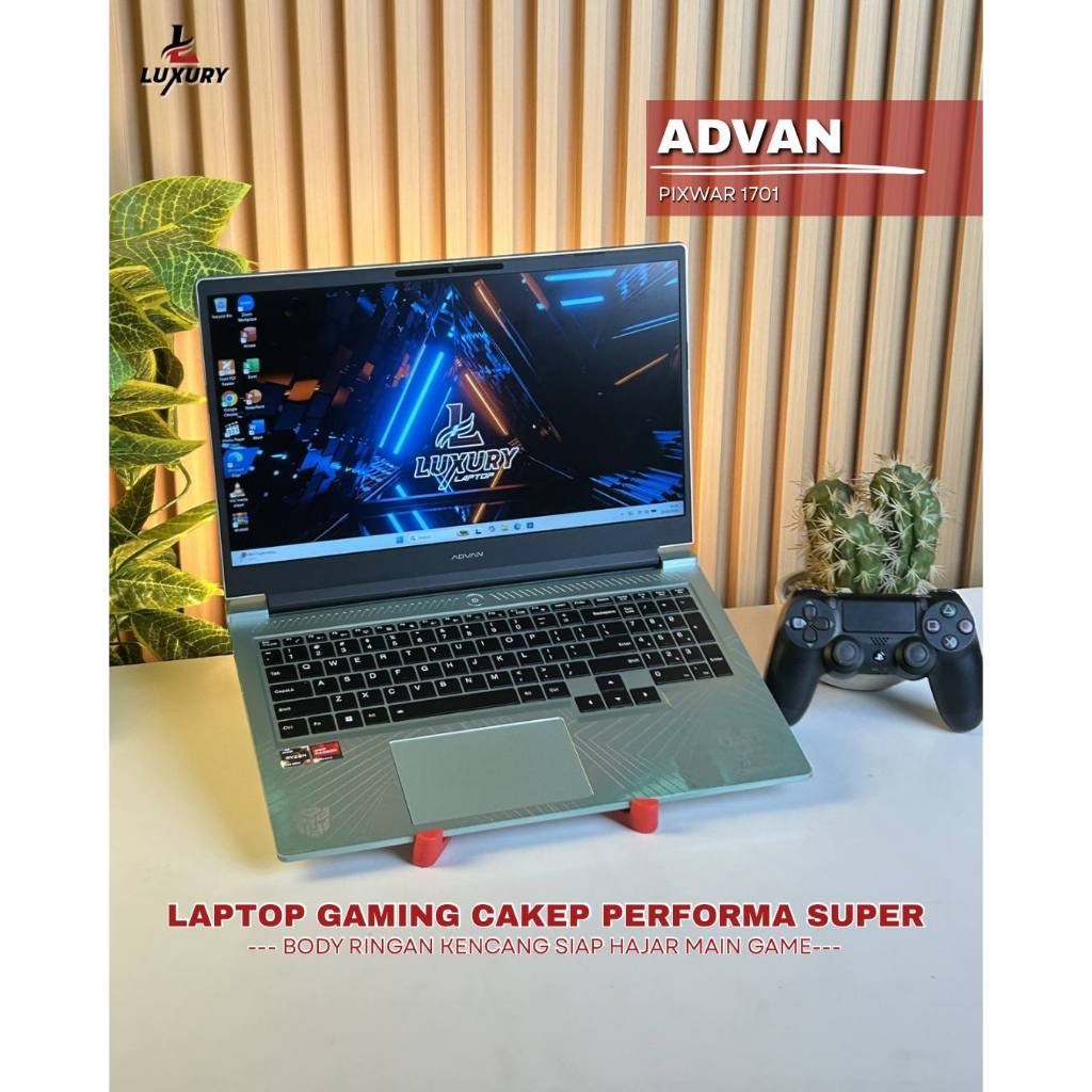 LAPTOP GAMING ADVAN PIXWAR 1701 AMD RYZEN 7 RAM 16GB SSD 512GB BACKLIGHT SECOND