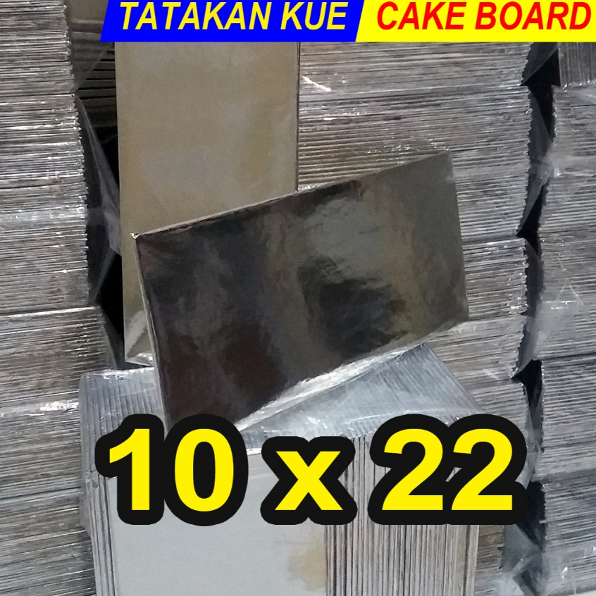 Tatakan 10x22 silver / alas kue ultah / alas kue triplek