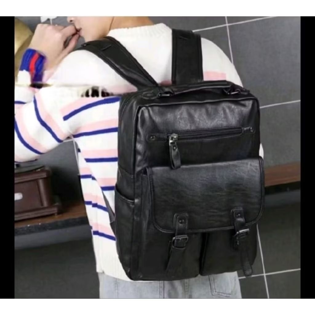 Ransel Kulit Tas Pria & Wanita Tas Backpack Laptop Model Ransel Import