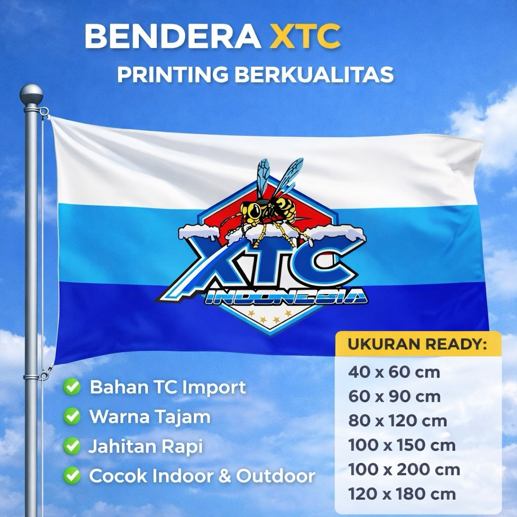 BENDERA XTC FULL PRINTING | BENDERA XTC JUMBO