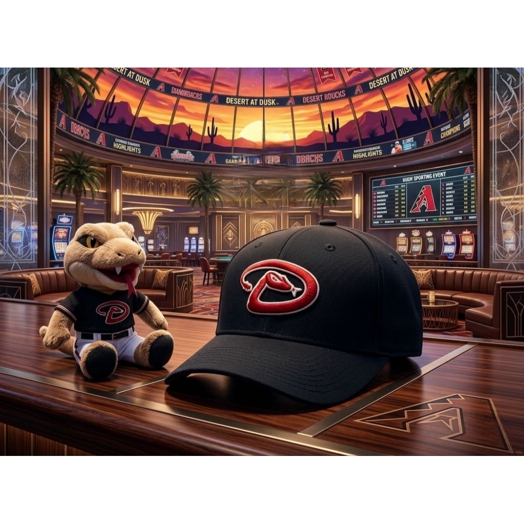 Topi Baseball Arizona Diamondbacks MLB '47 Original Second Warna Hitam Pekat