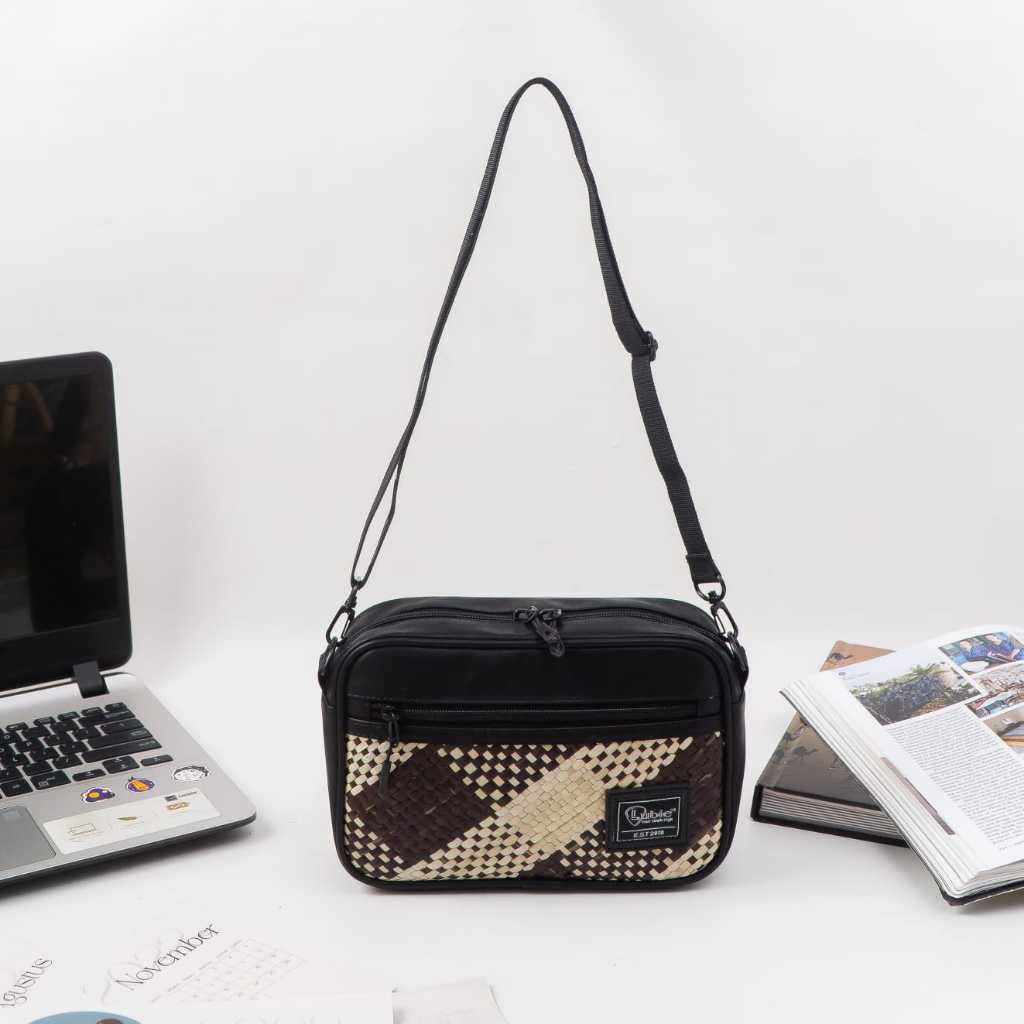 Lubie Tas Selempang Wanita Clucth Ethnic Tikar Pandan Tradisional Pandanus