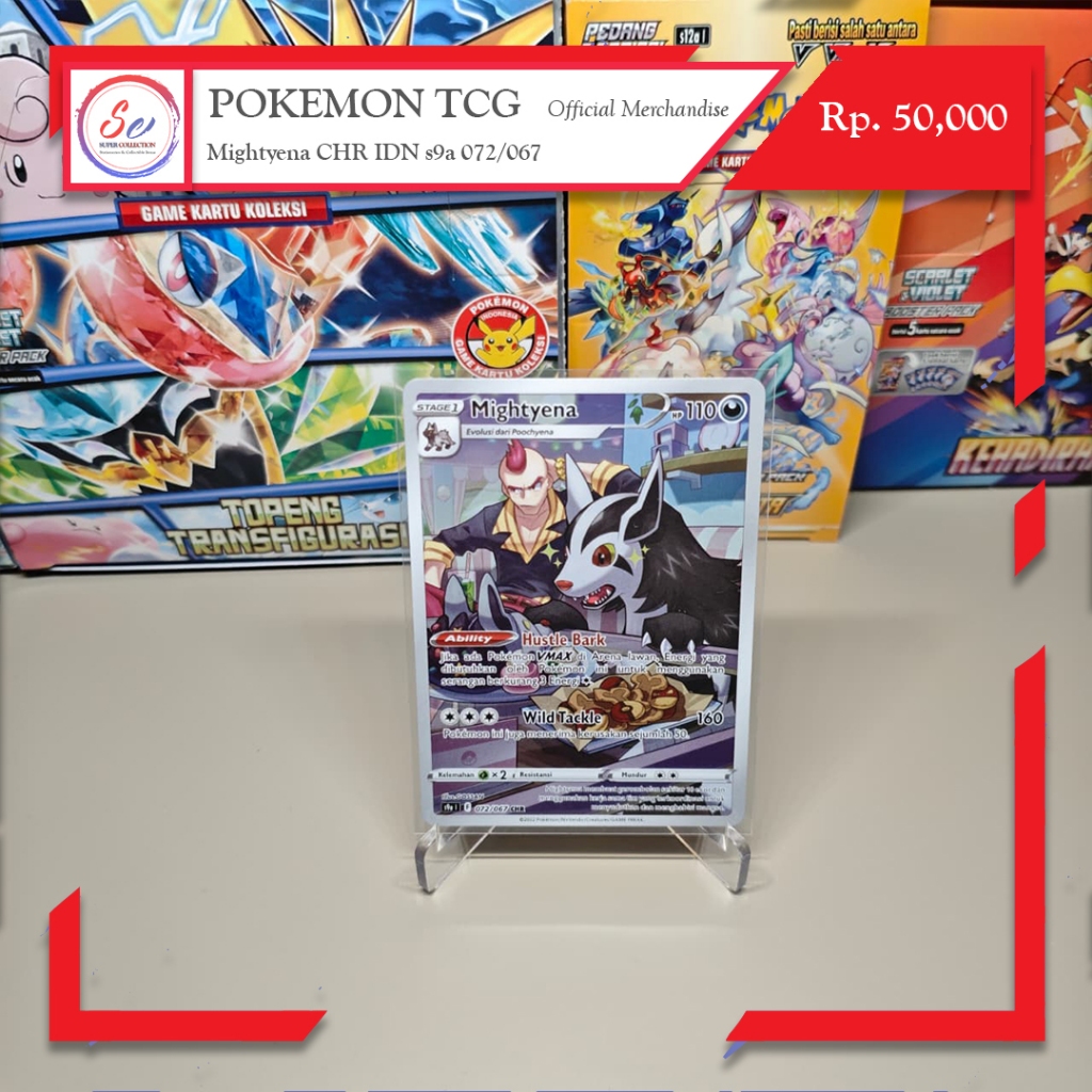 Pokemon Card Official Mightyena CHR s9a 072/067 Indonesia Version
