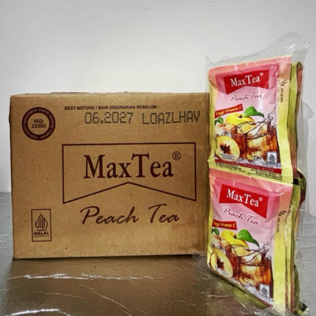 MaxTea Peach Tea 12 Renceng x 10 Sachet