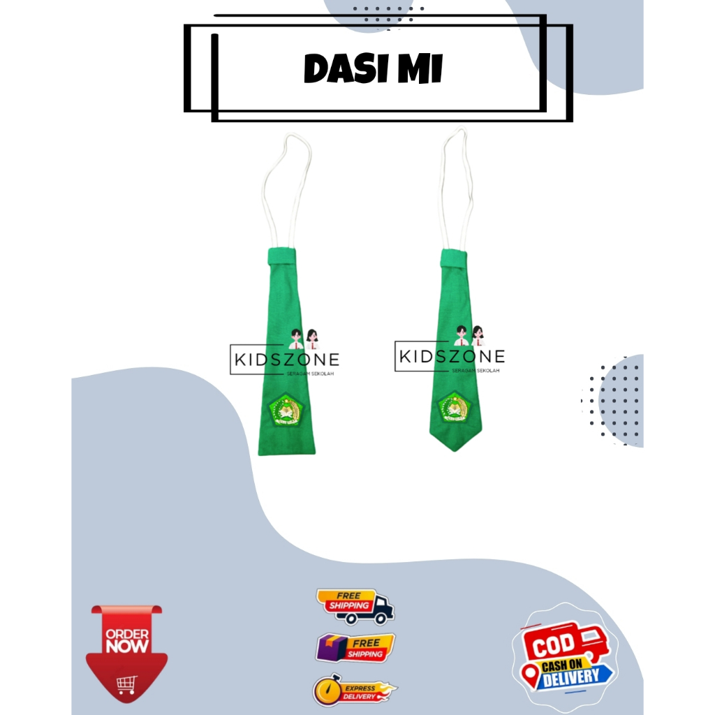 Dasi sekolah MI warna hijau