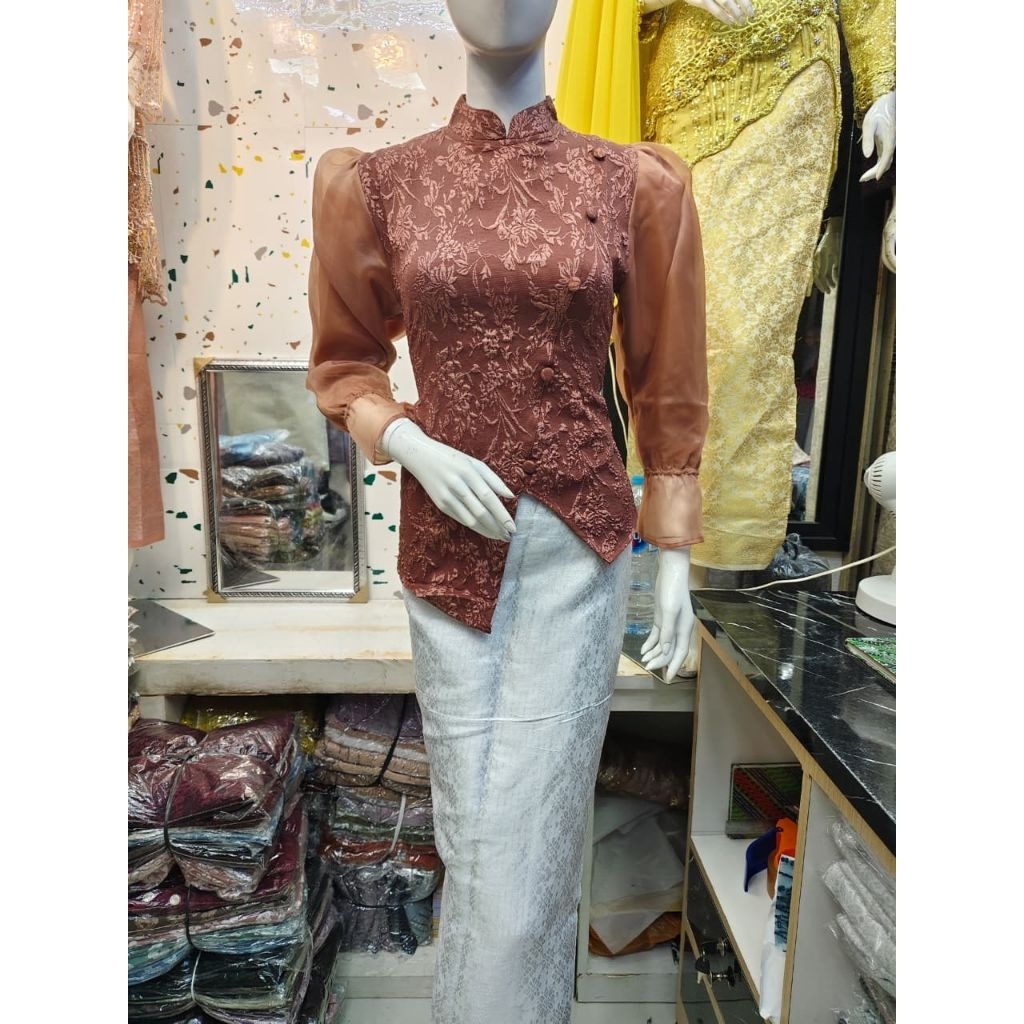 ( FREE HIJAB) BY AZNAH FASHION  KEBAYA FUKURO JAGUARD MODEL ORGANZA // KEBAYA ORGANZA KEKINIAN // KE