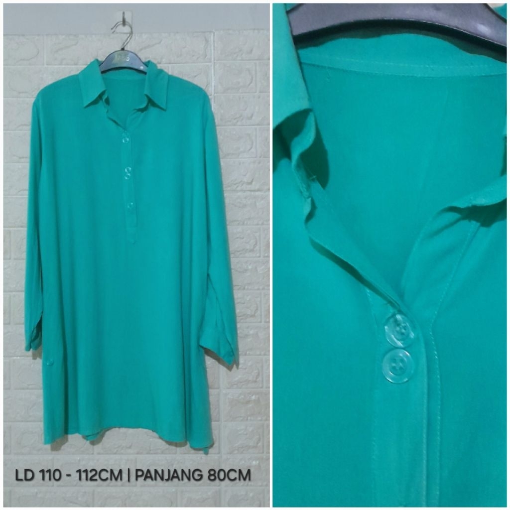 TUNIK KATUN RAYON ADEM WANITA HIJAU MINT