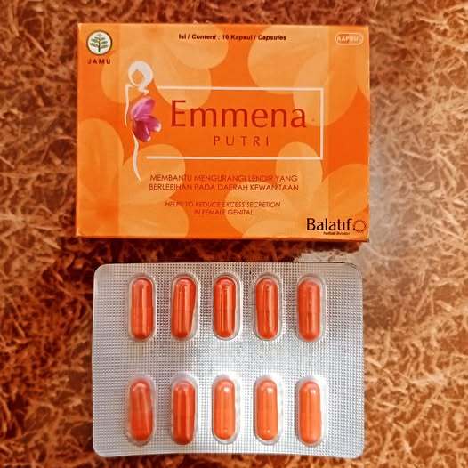 Emmena Original dan Emmena Putri Obat Pelancar Haid isi 10 Kapsul