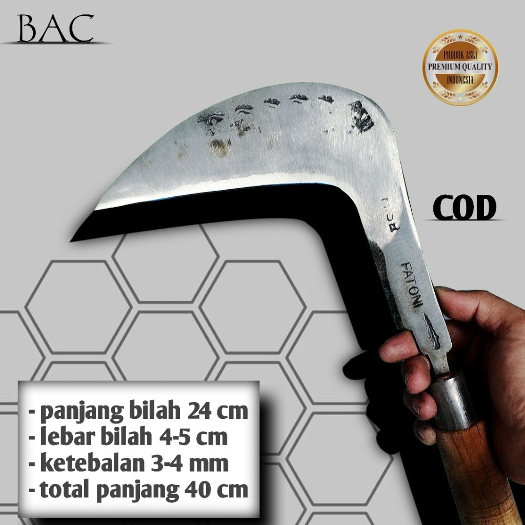 sabit,arit model longok,ledreng baja isen lapis 3 asahan baja tembus belakang cocok untuk padi dan r